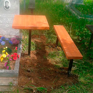 Стол, лавочка на могилу. Простой комплект